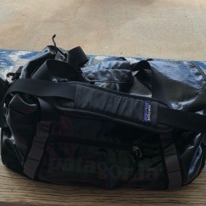 Patagonia 60L black duffel bag